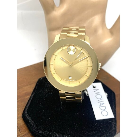 Movado Women\'s Watch 3600750 Bold Verso Gold Dial Swiss Quartz Steel Band 38mm main image 6